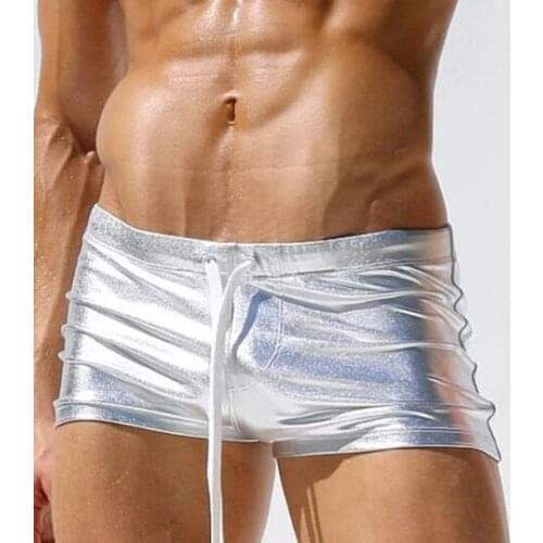 Men Silver Shorts Mens beach Shorts mens Board Shorts Male Fashion Swimsuit
