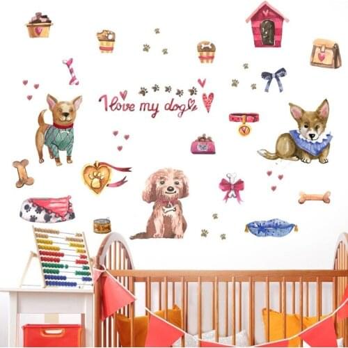 Cartoon Animal Wall Stickers Boy Girl Kids Room Decoration Aesthetic Wallpaper Nursery Childern Bedroom Decor Wallstickers Art