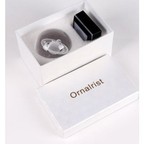 Ornalrist 3D Saturn Planet Miniatured Ball K9 Crystal Globe with LED Light Base Home Decoration