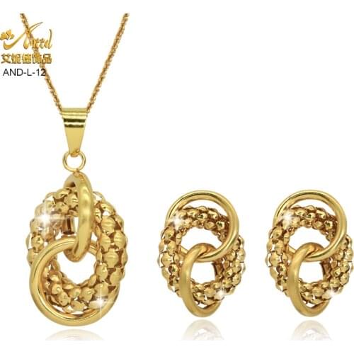 ANIID Necklace And Earring Jewlery Sets For Womens 2020 Tribal Wedding Pendant Ethiopian Traditional Habesha African Gold Color
