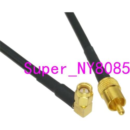 RG58 Cable SMA Male Plug Right angle to RCA Male Plug Straight 6inch~20M