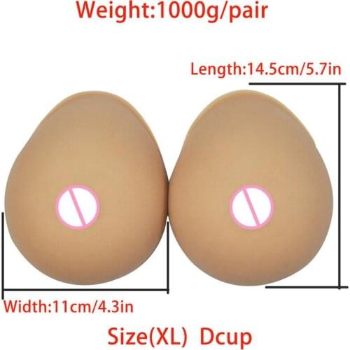 Silicone Artificial Breast Forms 2020 1000g Suntan Realistic Fake Boobs Enhancer CD Transvestite Costume Super Soft Silicone