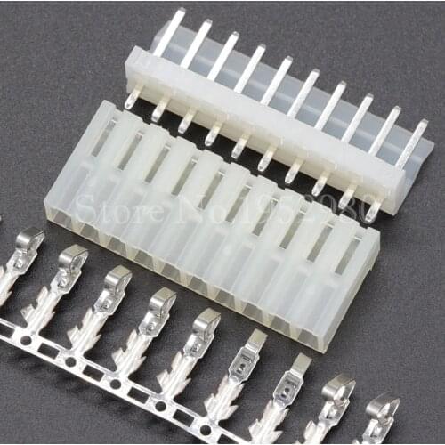 50Set/Lot CH3.96 Connector 10Pin 180 Degree Straight Pin 3.96mm Pin Header Wafer 3.96-AWG + Terminal + Housing