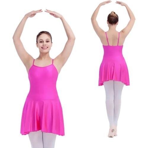 Retail Violet,Black Nylon/Lycra Camisole Dance Leotard with Asymmetrical Skirts for Ladies and Girls