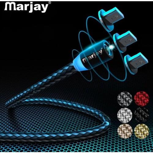 Marjay 360 Round Led Fast Charger Usb Cable for Iphone X XR XS MAX 5 5S SE 6 S 6S 7 8 Plus iPad Phone Origin long Cord Charge