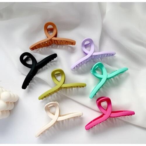 Bright Color Acrylic Cross Hairpins Simple Style Geometric Hair Claws Crab Clamps Women Barrettes For Hair Clip Hair Accessories