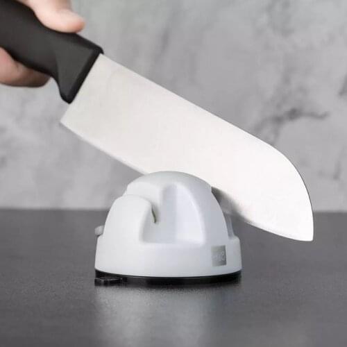 Youpin Huohou Mini Double wheel Knife Sharpener Whetstone Sharpen Stone Grinder Knives Grindstone PVC Suction stick Kitchen Tool