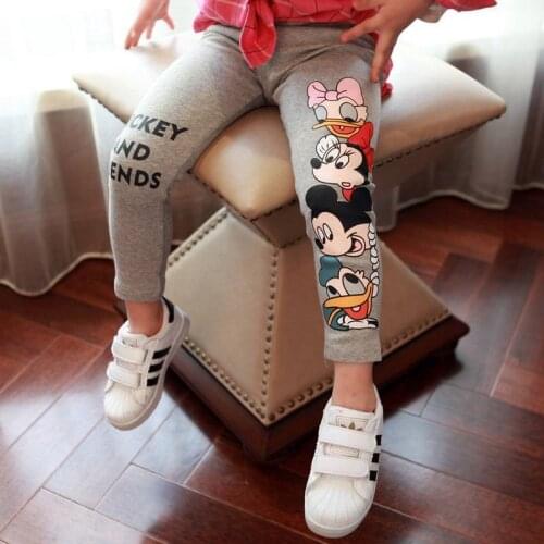 2-7Y Spring Autumn Clothing Girls Leggings Minnie Cotton Long Pants Baby Girls Elastic Waist Trousers Kids Casual Render Pants