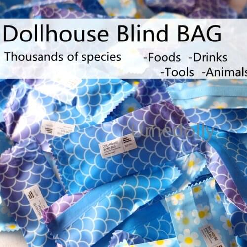 1:12 Dollhouse Miniature Supermarket Toy Accessories Mini Blind Bag Mixed Cake Drink Animal Model Surprise Gift