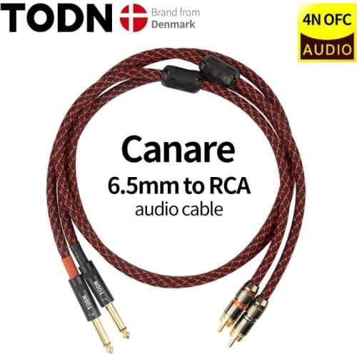 Canare HIFI Stereo 1 Pair RCA Cable Stereo 6.5mm jack High-performance Premium Hi-Fi Audio cable aux 6.5mm to 2RCA Interconnect