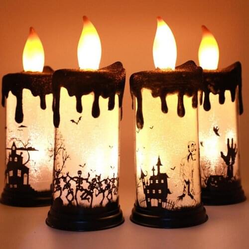 1Pcs Halloween Flameless Candle LED Lights Candle Battery Powered Tealight For Home Halloween Party Decoration