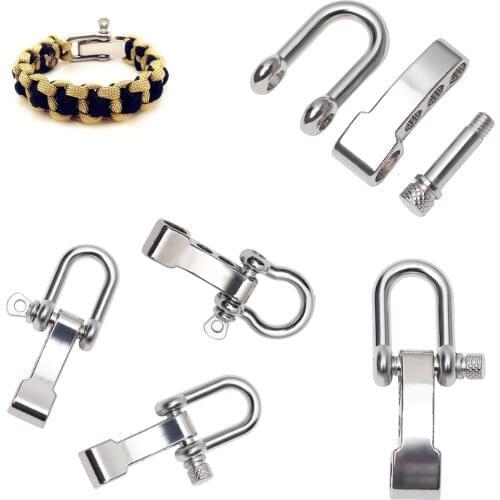 1Pc U-Shaped Shackle Buckle Survival Rope Paracords O-Shaped Bracelet Buckles Anchor Screw Pin Outdoor Camping Accessories