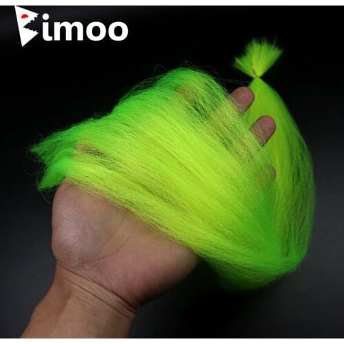 Bimoo 1 bag Ultra-fine Nylon Yarn Fly Tying Streamer Fiber Bait Fish jig Head Tying Material Pink Chartreuse Red Orange Yellow