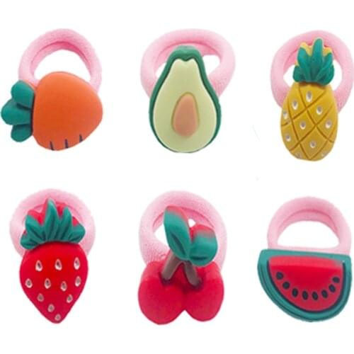 10pcs/bag New Fruit Cute Hair Rope Children Baby Elastic Hair Rubber Bands Accessories kids Girl Hair Tie Hair Ring Accessories