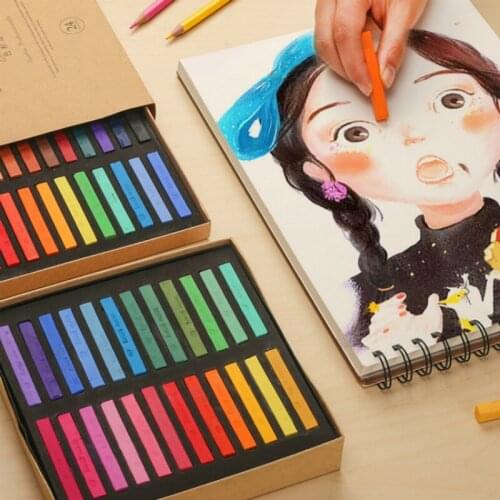 12/24/36/48 Colors Painting Crayons Soft Dry Pastel Set Art Drawing Set Chalk Color Crayon Brush Stationery for Students