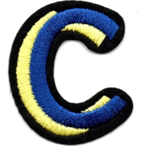 26Pcs/Set Colorful Cartoon English Alphabet Letter Mixed Patches Embroidered Iron On Sew Patch Paste Clothes Decor
