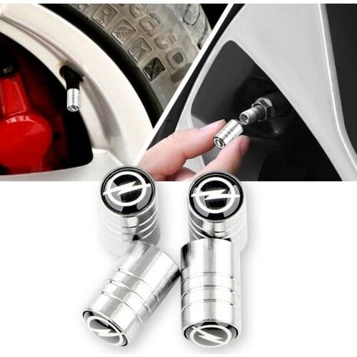 4pcs Sliver Color Car Badge Wheel Round Tire Valve Caps for BWMs Audis VWs Volkswagens Benzs Fords Toyotas Hondas Skodas Nissans