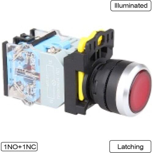 5 PCS Push button switch Flush button LED Latching OR Momentary Waterproof IP65 LA115-B5-11D-R31