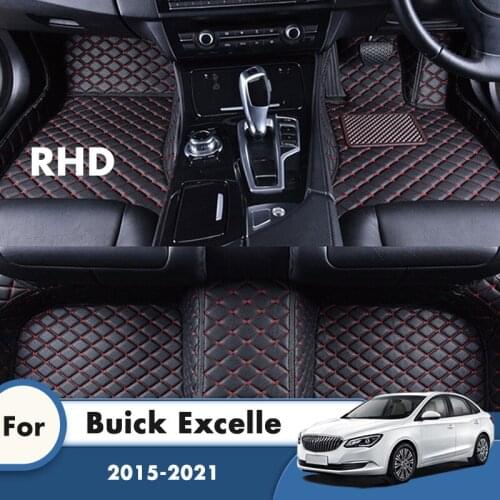 RHD Car Floor Mats For Buick Excelle 2021 2020 2019 2018 2017 2016 2015 Custom Leather Car Accessories Interior Styling Carpets