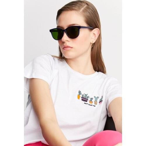 Basic Design Navy Blue Unisex Sunglasses 2021 Trend Design