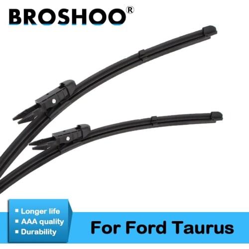 BROSHOO Car Clean The Windshield Wiper Blade Natural Rubber For Ford Taurus Fit Pinch Tab/Push Button Arms From 2008 To 2016
