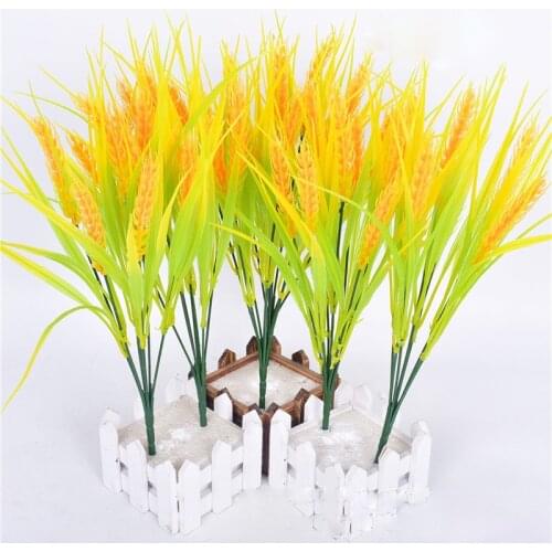 Wheat Ears Bouquet Artificial Plants Unhusked Rice For Home Decor Fake Flowers Living Room Wedding Party Decoration Scrapbook