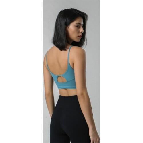 HALTER Wireless Fitness Exercise Sport Bra Top Women Back Hollow Out Stretch Running Yoga Workout Gym Brassiere Underwear