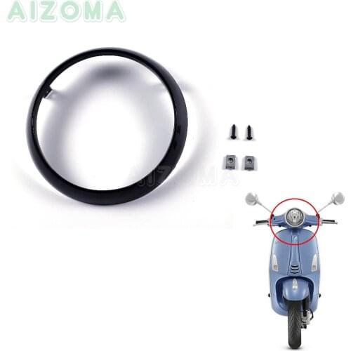Black Round Headlight Rim 642662(OEM) Scooters Head Lamp Surround For Vespa Primavera 2takt 125cc 150cc 4T 2V/4V