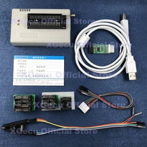 Black ZIF socket V10.27 XGecu TL866II Plus USB Programmer support 15000+IC replace TL866A TL866CS+3adapters+Test Clip+SPI Driver