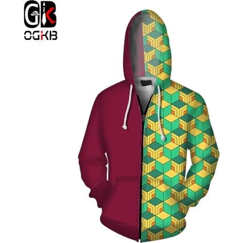 OGKB Anime Zipper Hoodies 3D Print Cosplay Streetwear Men Women Hoodie Top Sports Cosplay Anime