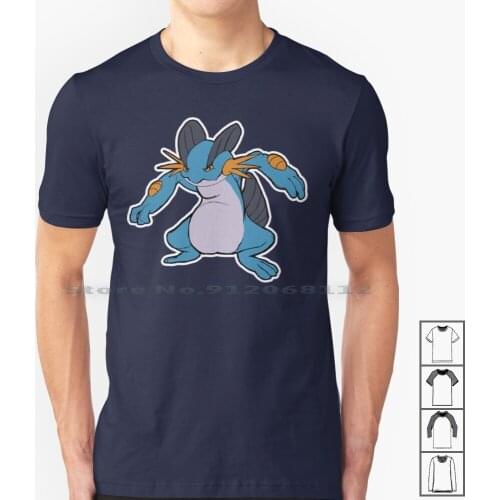 Team Swampert! T Shirt 100% Cotton Swampert Ruby Alpha Sapphire Oras Hoenn Water Type 3rd Gen Stripes Blue Orange Fins Monster