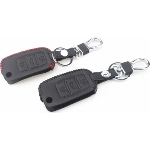Leather Car Key Case For Volkswagen VW Passat CC POLO Golf jetta tiguan Gol Cross Fox Plus Eos Scirocco Beetle For Skoda Octavi
