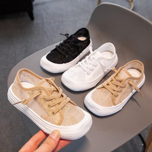 Children Flat Shoes Girls Canvas Shoes Summer Autumn Fashion Boys Running Casual Shoes Mesh Breathable Kids Sneakers Size 26-37