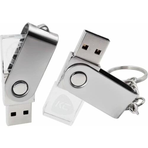 Custom DIY LOGO New Swivel Crystal usb 2.0 memory flash stick pen drive with key chain (without LED light)