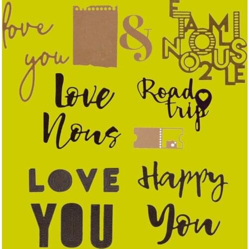 Letters Heart & Love You Road Metal Cutting Dies Stencil for DIY Scrapbooking Embossing Album Decoration Paper Card Craft Die