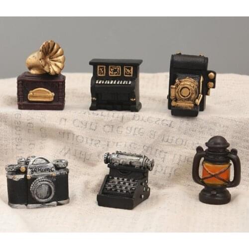 Mini Cute Telephone Piano Accessories Resin Ornaments Handicrafts Decorative Telephone Modelling Figurine Home Decoration