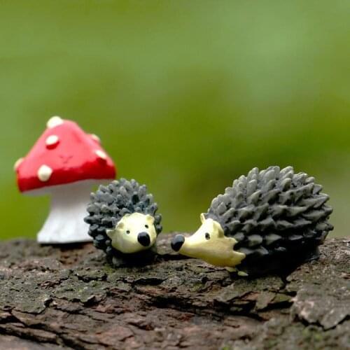 Miniature Ornament Hedgehog Mushroom Set Decor Fairy Garden hot mini Hedgehog Mushroom Set decorations for home
