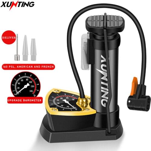 Xunting Foot Bike Pump Ultra-light MTB Road Pump Schrader Presta Cycling Inflator 140Psi Pump With Pressure Gauge Bike Accessory
