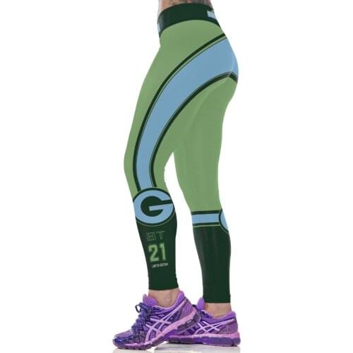 New Design 3 Patterns Red Geometric Printing High Waist Women Sport Trousers Green Bodybuilding Pants