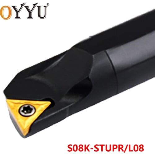 OYYU S08K-STUPR08 S08K-STUPL08 Boring Bar Turning Tool Shank use Carbide Inserts TPMT08 Internal Lathe Tools Cutting Holder
