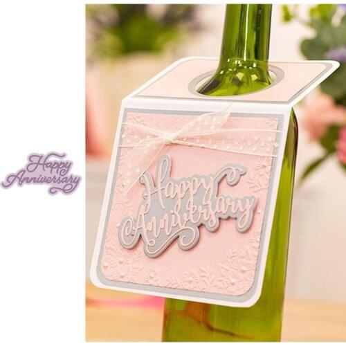 Word Happy Anniversary Metal Cutting Dies for Scrapbooking and Card Making Paper Craft 2019 New die cuts