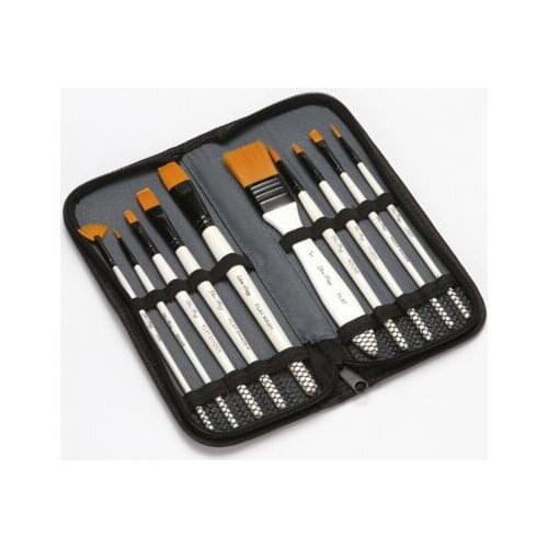 Painting supplies,10 nylon-wool water-color painting, pen-containing brush, cloth-brush set