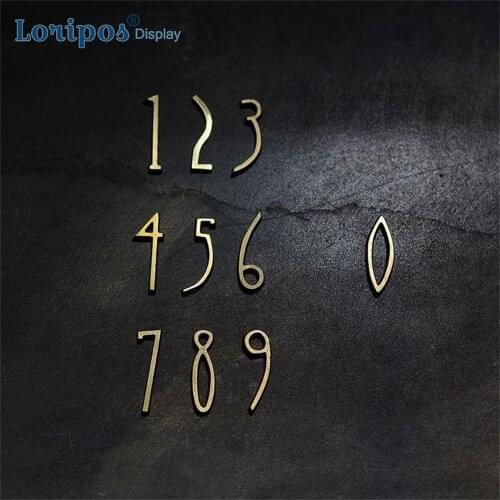 Retro Nordic Brass Wall Decoration Digital English Alphabet Wall Mounted Numbers Cement Digital Sign Door Number Signage Letter