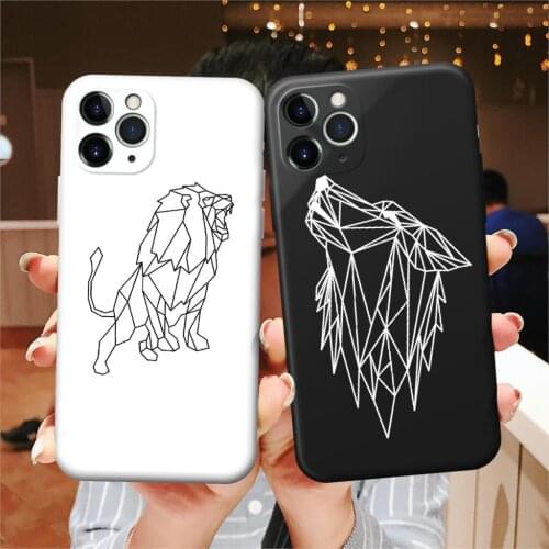 Silicone Phone Case For iPhone 12 Pro SE2 XS Max XR 7 8 6S Plus mini Cartoon Lion Owl Couples Cover For iPhone 11 Pro MAX Shell