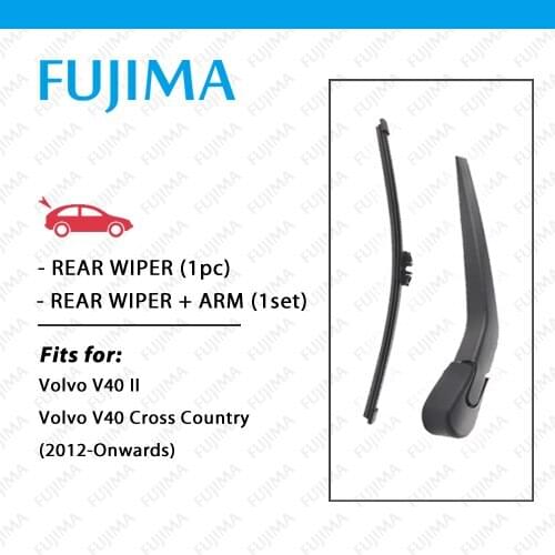 FUJIMA Rear Wiper Blade and Arm for VOLVO V40 (2012-Onwards) V40 Cross Country Back Window Windscreen Rear Wiper Arm