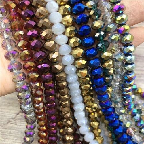 2X3/ 3X4/ 4X6/ 6X8mm Crystal Beads AB Multicolor Sapcer Glass Beads for Jewelry Hand Ring Necklace Making DIY Wholesale