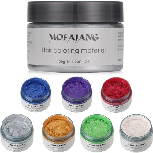 Mofajang Harajuku Style Styling Products Hair Color Wax Dye One-time Molding Paste Seven Colors Maquillaje Make Up Hair Dye Wax