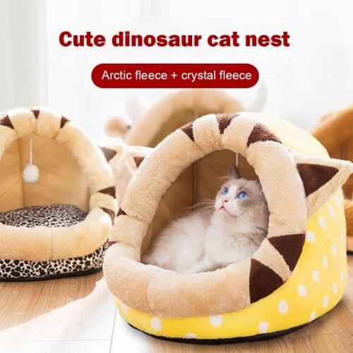 Warm Cats Bed Sweet Cats House Kitten Lounger Cushion for Small Pet Sleep Tent Washable Cats Sleeping Bag Soft Dogs Basket Cave