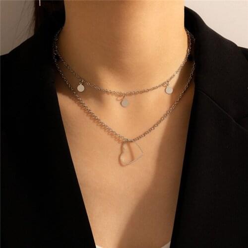 Tocona Trendy Hollow Heart Choker Necklace for Women Silver Color Alloy Metal Clavicle Chain Party Jewelry Gift Collar 17084