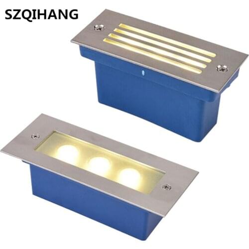 Outdoor LED Step Light Waterproof Stair Underground Light Wall Embedded Lamp Lighting Deck Footlights 85-265V/12V IP68